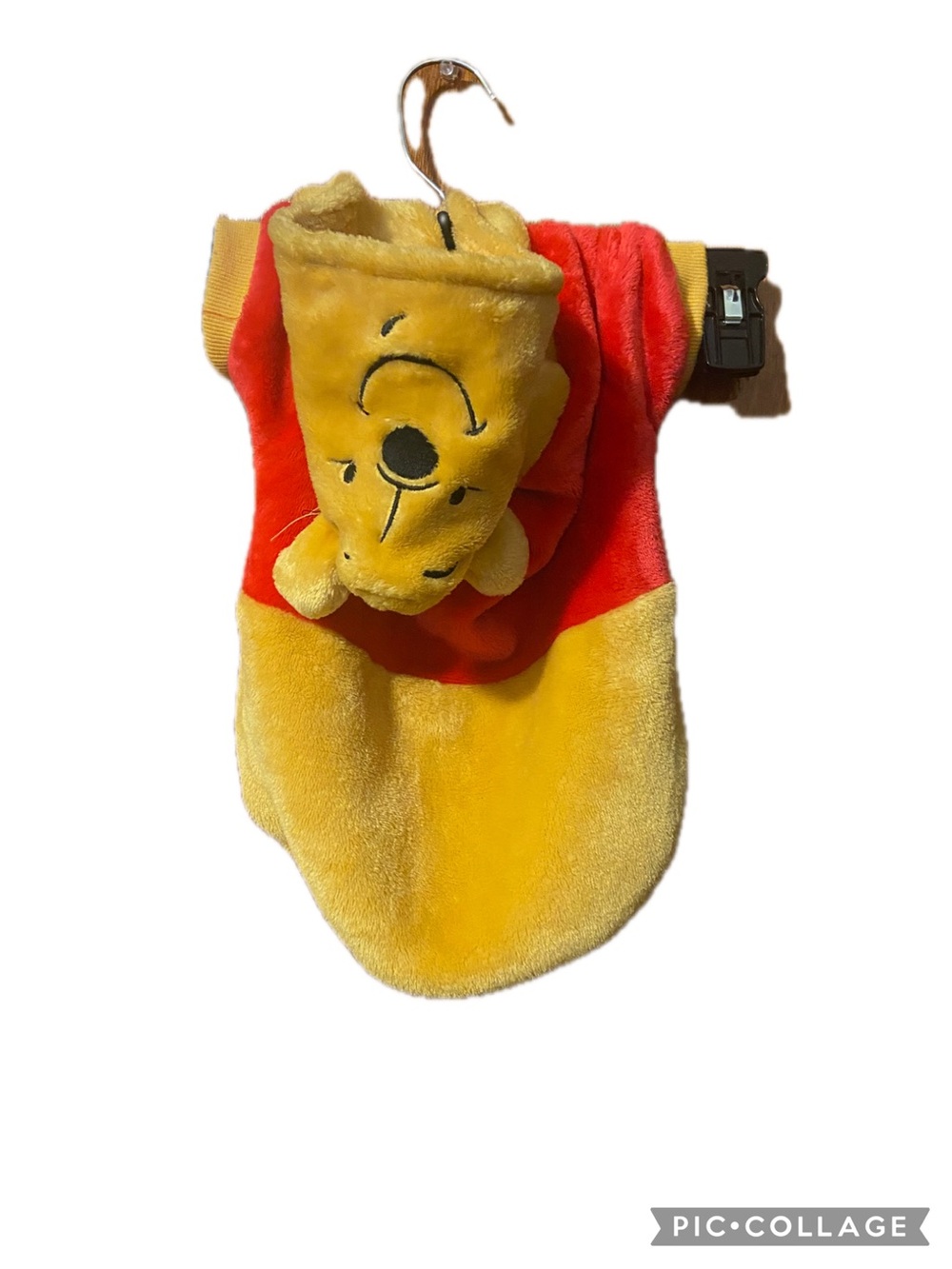Disney Yellow & Red Winnie the Pooh Plush Pet Hoodie
